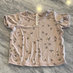 Childhoods Mauve Bird-Print Short Sleeve Tee